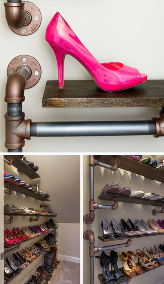 DIY Shoe Organizer For Closet
 PVC Pipe Shoe Storage Home Decor Ideas