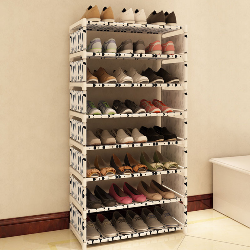 DIY Shoe Racks
 Eight Layers Metal Non woven Cloth Simple Shoe Rack Space