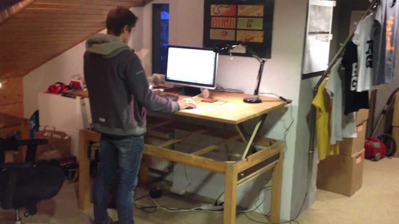 DIY Sit Stand Desk Plans
 Demo 1 DIY Liftable Stand up Rising Desk Table