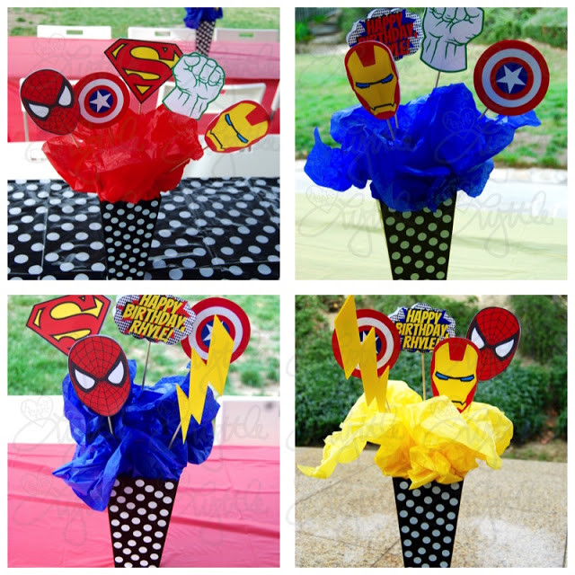 DIY Superhero Decorations
 Superhero Birthday Party Love LYTTLE