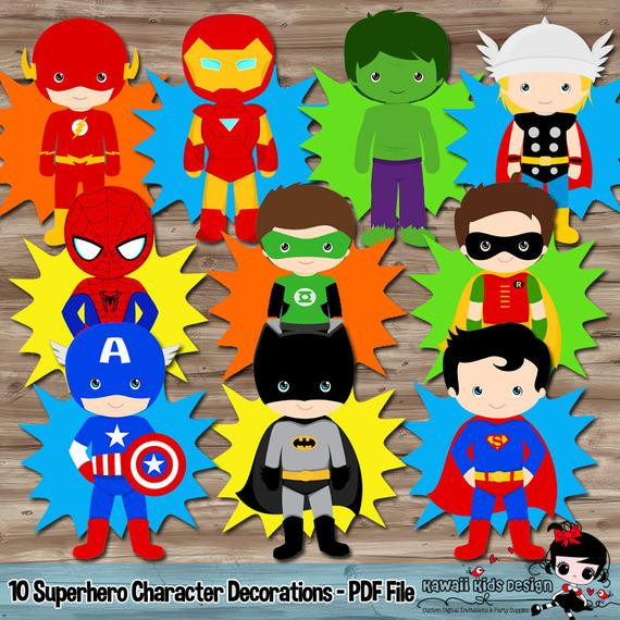 DIY Superhero Decorations
 Superhero Birthday Party Supplies Diy Character PopUps