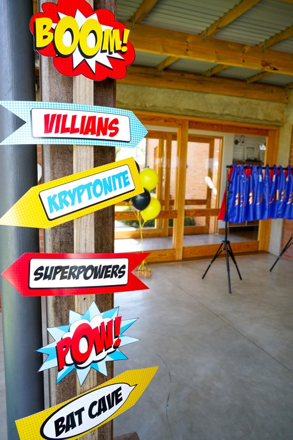 DIY Superhero Decorations
 POW erful Superhero Birthday Party