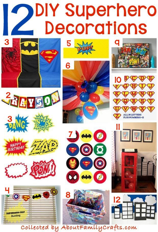DIY Superhero Decorations
 70 DIY Superhero Party Ideas – About Family Crafts