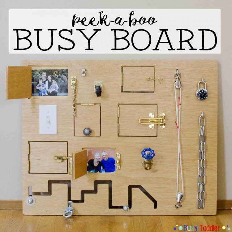 DIY Toddler Busy Board
 This board is made of 2 large plywood boards Various door