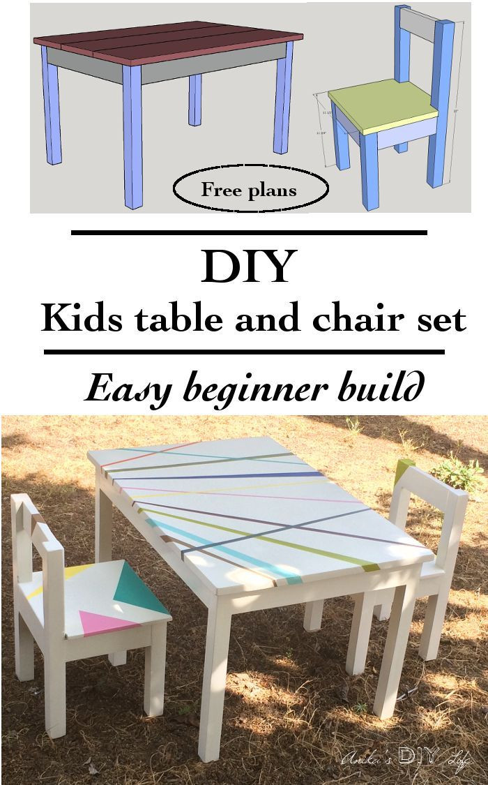 DIY Toddler Table And Chairs
 Easy DIY Kids Table and Chair set with Free Plans