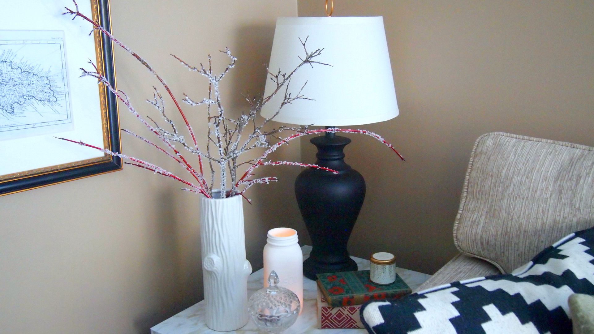 DIY Tree Branch Decor
 Icy looking branches for winter decor that won t break the