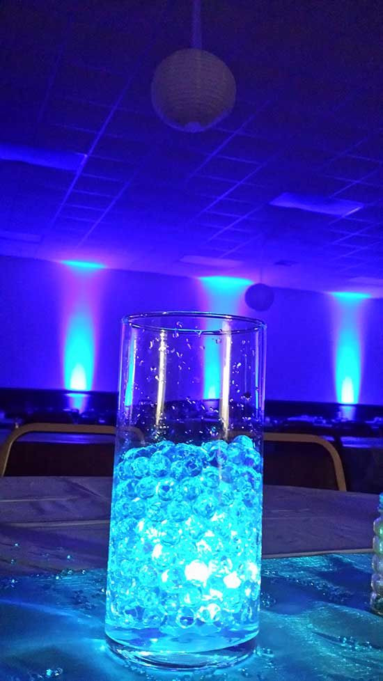 DIY Uplighting Wedding
 Blue Uplighting in Iowa