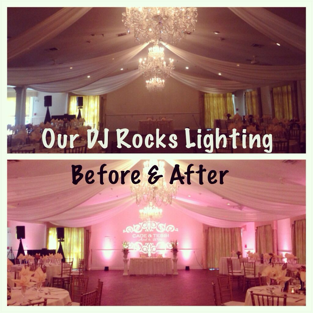 DIY Uplighting Wedding
 Highland manor wedding with blush pink uplighting and