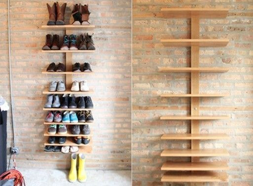 DIY Wall Shoe Rack
 Design Ideas Unusual Shoe Storage Ideas Utilizing Wooden