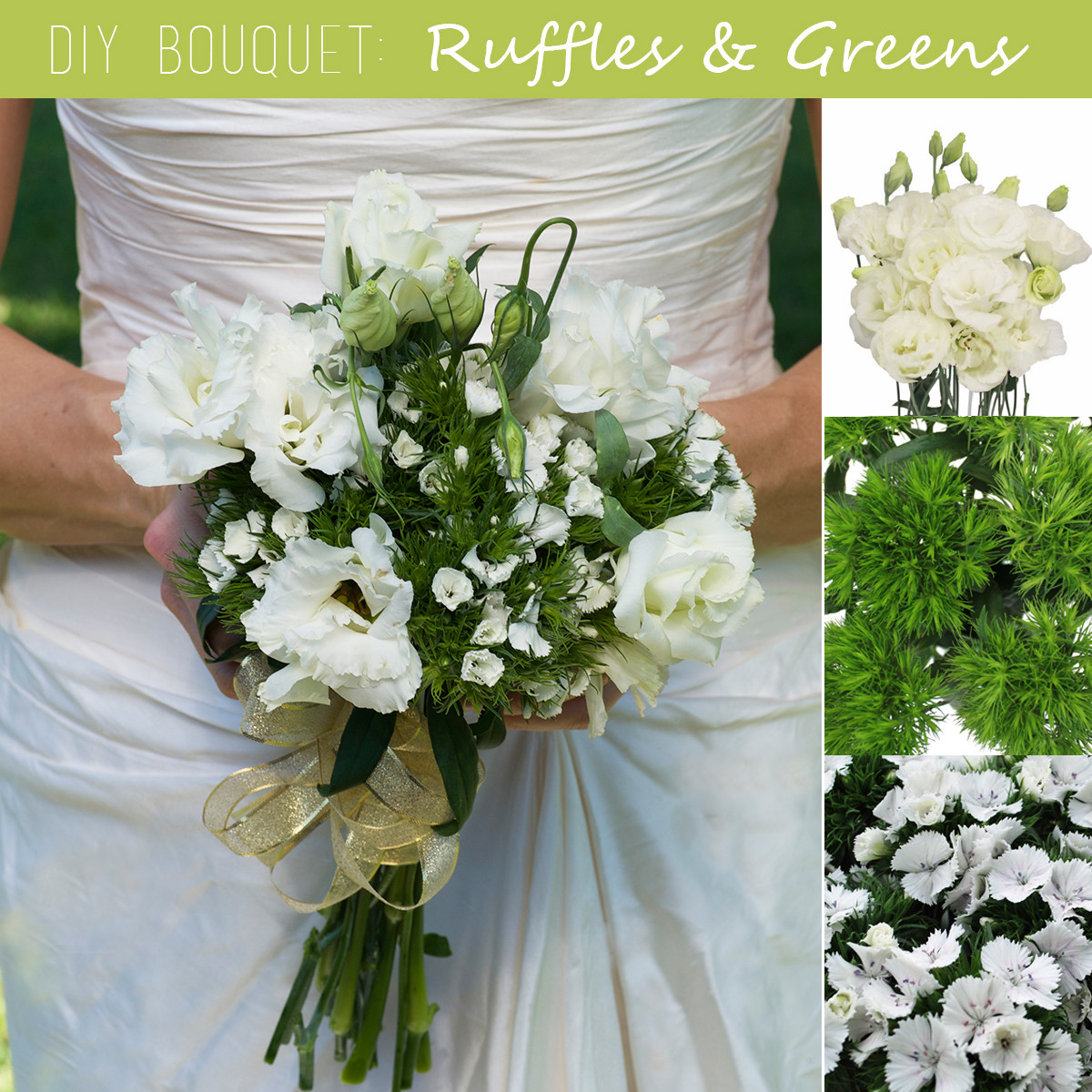 DIY Wedding Bouquet
 DIY Wedding Bouquet Ruffles and Greens