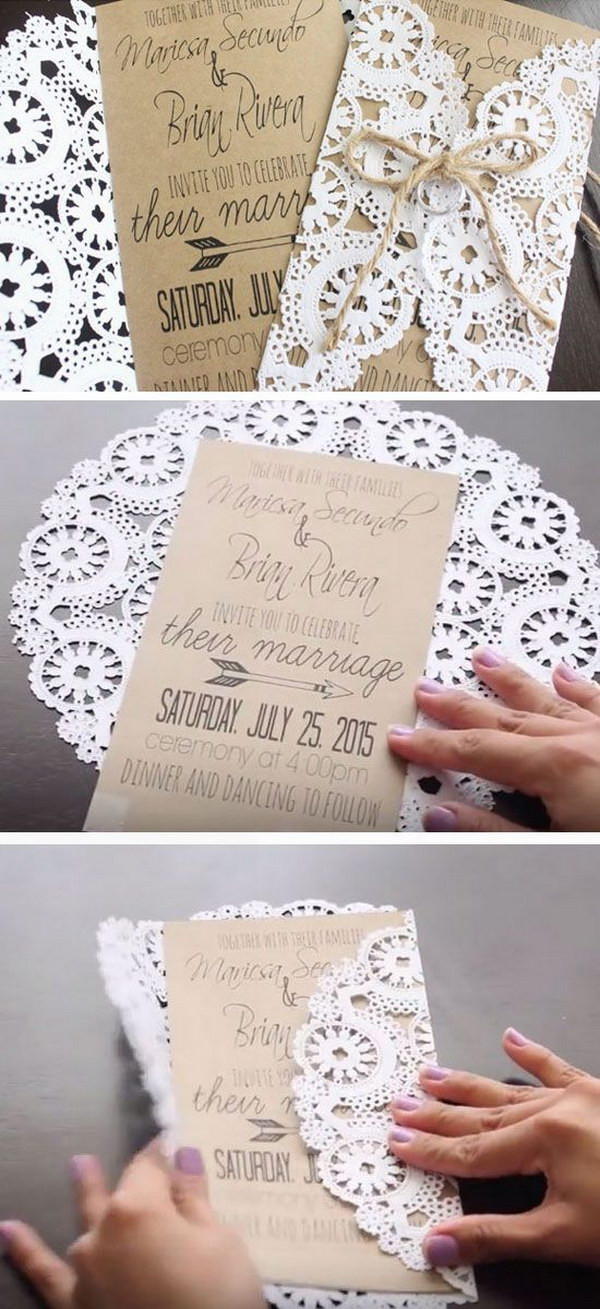 DIY Wedding Invitation
 50 Bud Friendly Rustic Real Wedding Ideas Hative