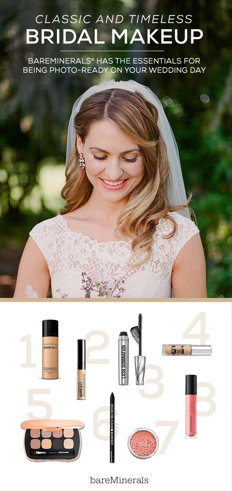 DIY Wedding Makeup Essentials
 bareMinerals wedding makeup essentials by our favorite