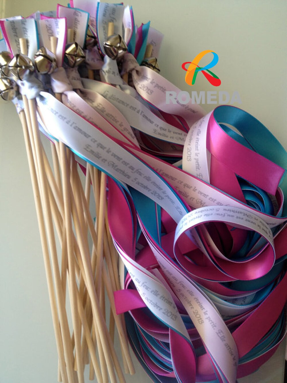 DIY Wedding Ribbon Wands
 DIY Personalized Wedding Ribbon Stick Ribbon Wands For