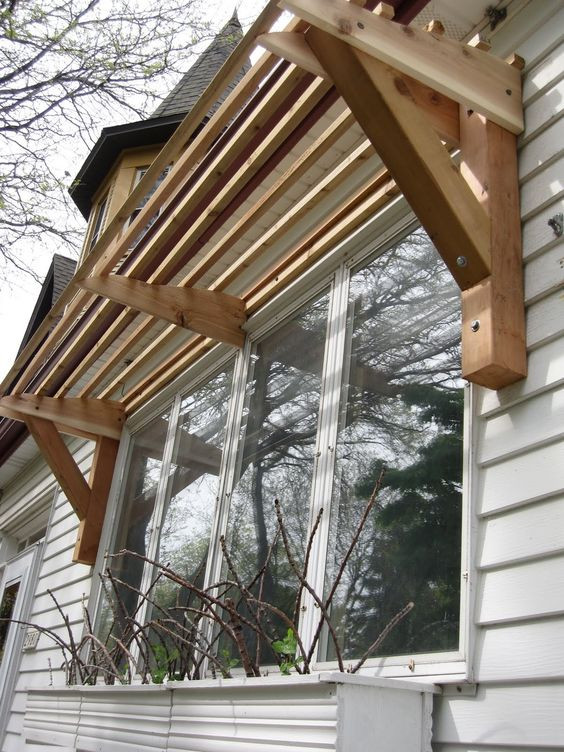 DIY Window Awning Plans
 Horizontal Slat Awning all wood Awnings