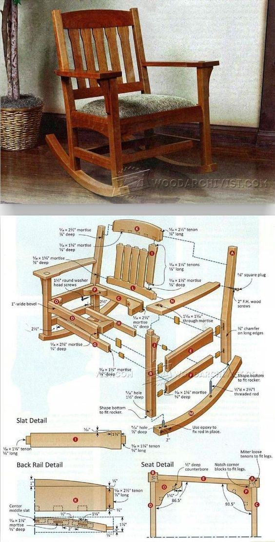 DIY Wood Chair Plans
 Awesome Free DIY Rocking Chair Plans How To Build A
