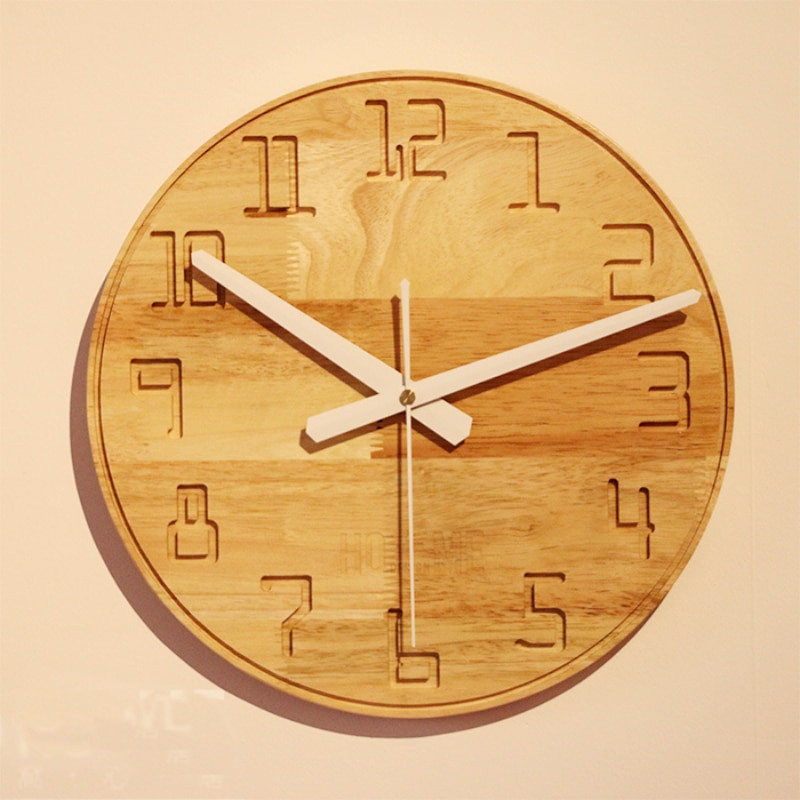 DIY Wood Clocks
 DIY Brief living room wooden wall clock Refinement fice