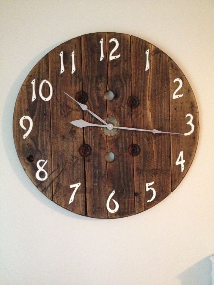 DIY Wood Clocks
 DIY clock made from a wooden spool