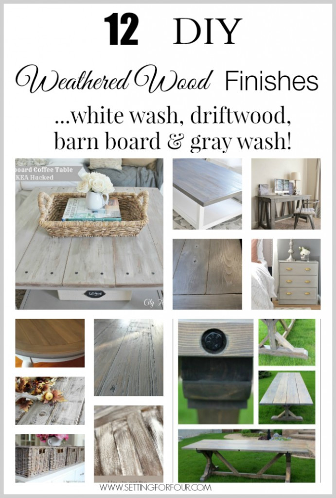 DIY Wood Finish
 DIY Weathered Wood Stain Finishes Setting for Four