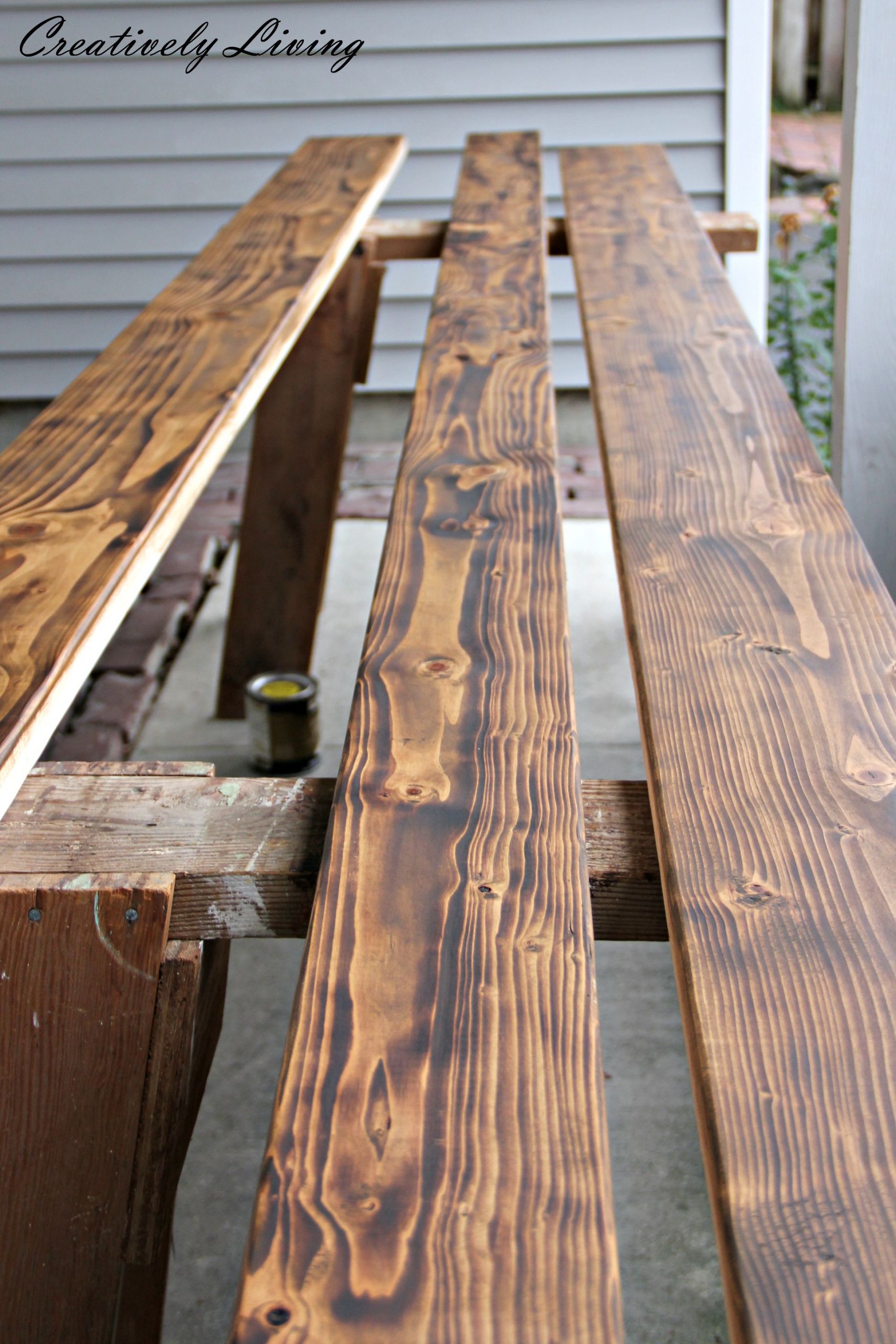 DIY Wood Finish
 Torched DIY Rustic Wood Counter Top for Under $50 by