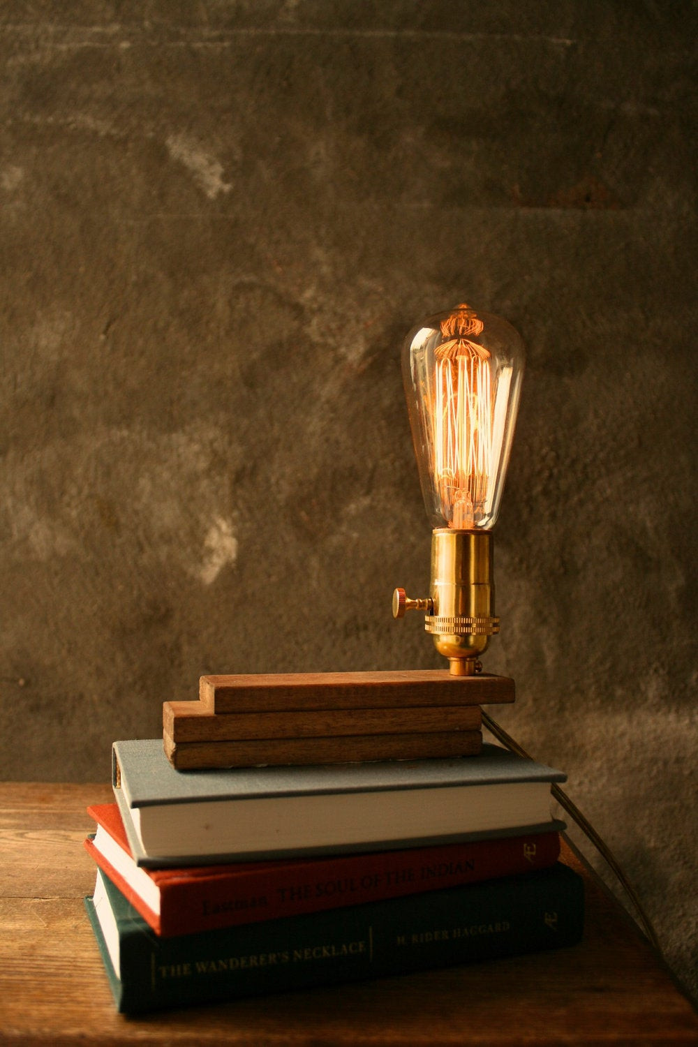 DIY Wood Lamps
 Wood Lamp DIY Book Lamp Industrial Light Shabby Chic Cool