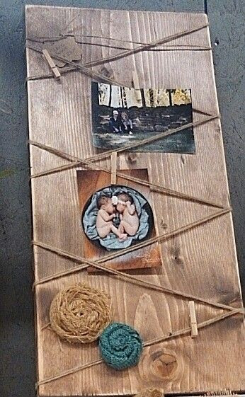 DIY Wood Picture
 Cute diy memo board or memory board