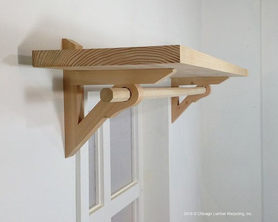 DIY Wood Shelf Bracket
 Shelf Bracket Support With Curtain Drapery Rod by