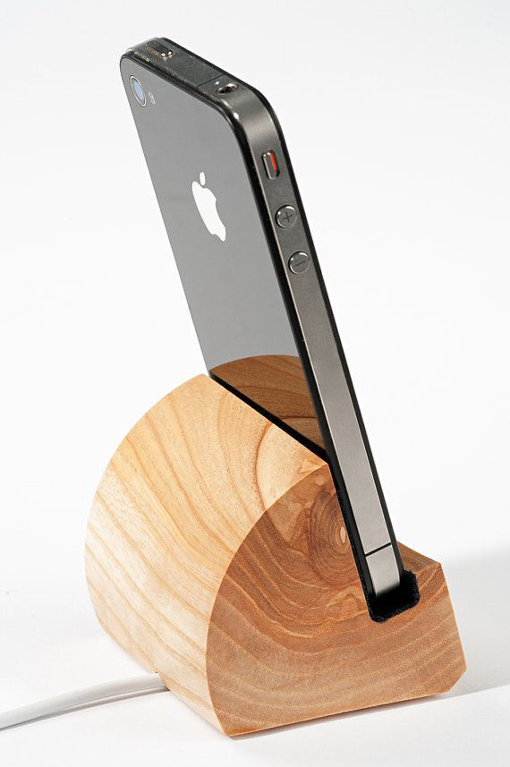 DIY Wooden Phone Dock
 Natural wood dock for iPhone 4 iPhone 4s with UK power by
