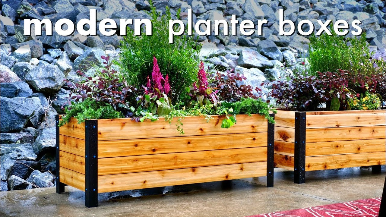 DIY Wooden Planter Boxes
 DIY Modern Raised Planter Box How To Build