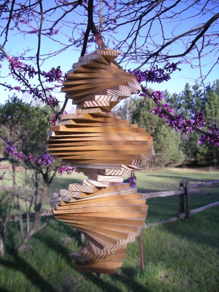 DIY Wooden Wind Spinner
 Wooden Helix Spiral Wind Spinner by Manland on Etsy