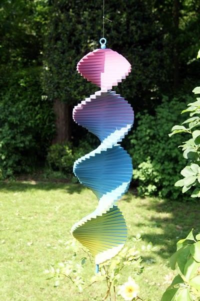 DIY Wooden Wind Spinner
 see rainbow wooden wind spinner for a sensory garden