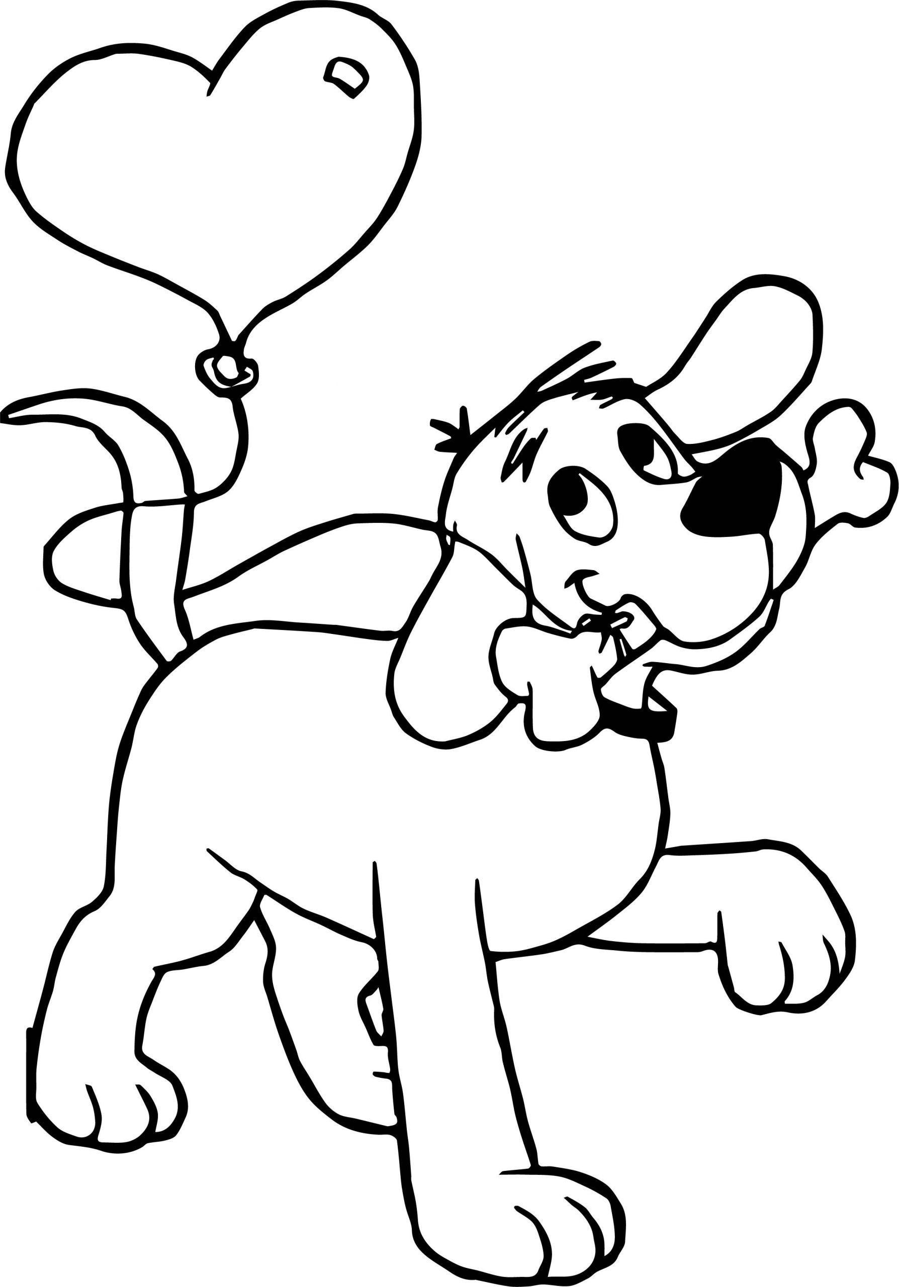 Dog Coloring Pages For Boys
 Heart Balloon Clifford the Big Red Dog Coloring Page