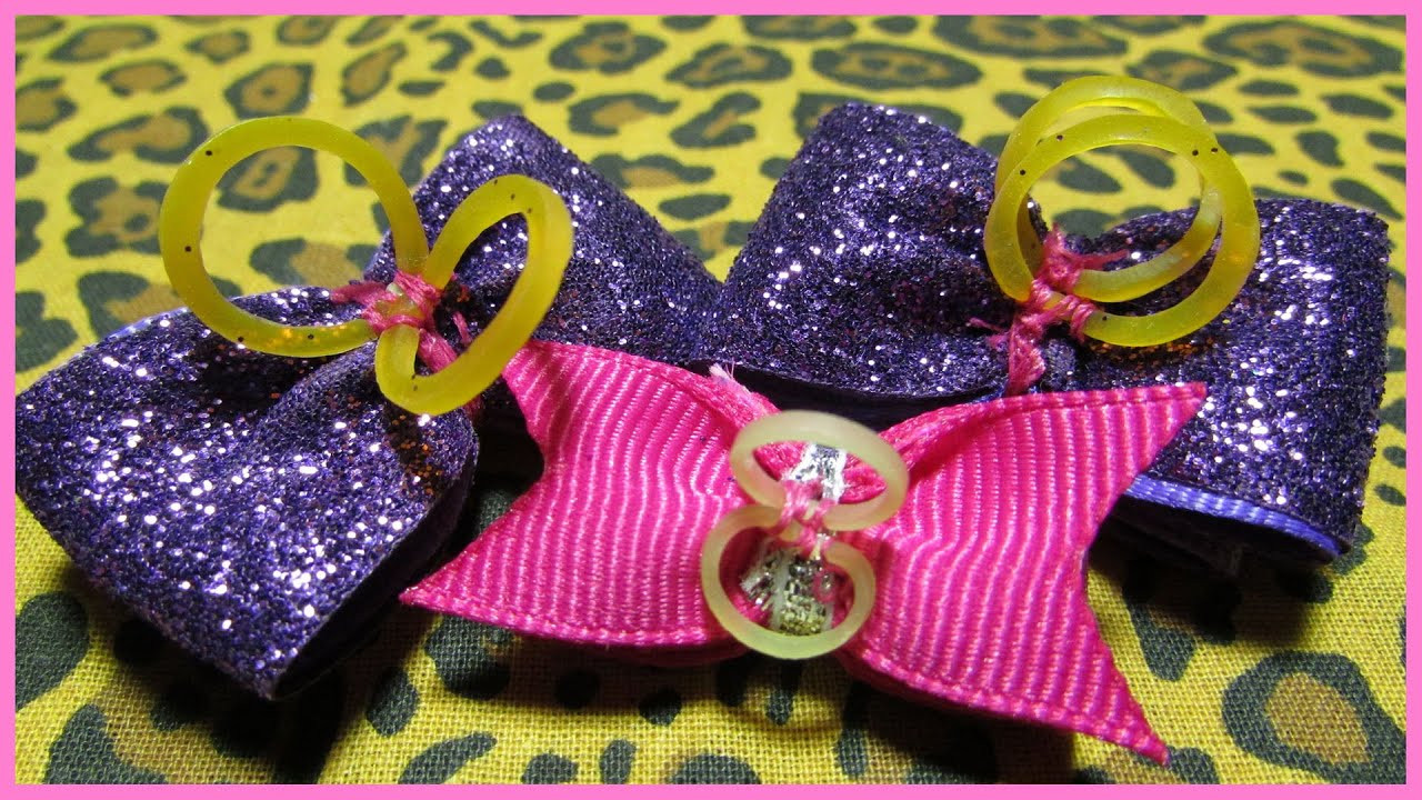 Dog Hair Bows DIY
 DIY How to attach grooming bands to dog bows with