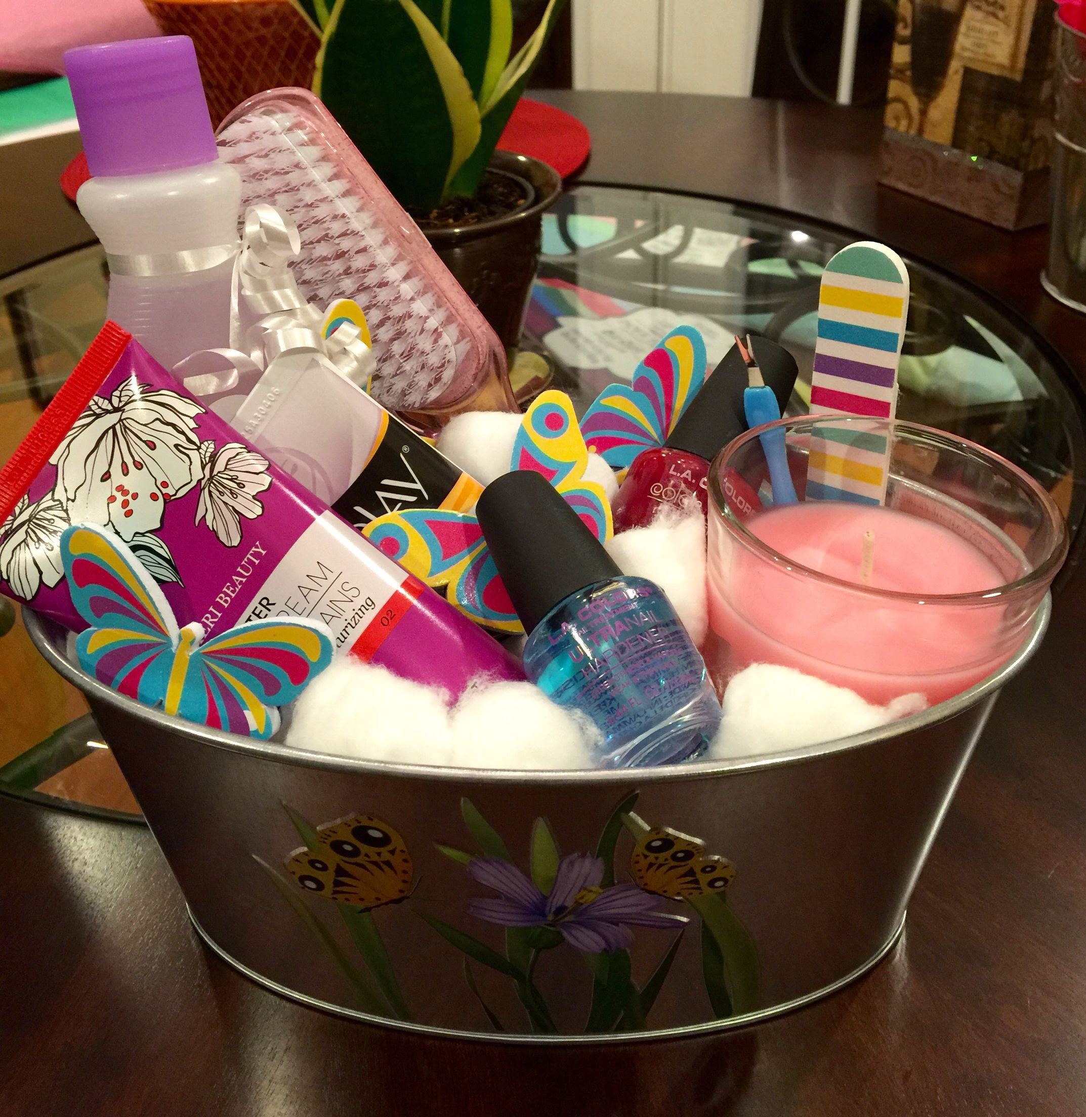 Dollar Tree Gift Basket Ideas
 Nail spa t basket made by yours truly All items from