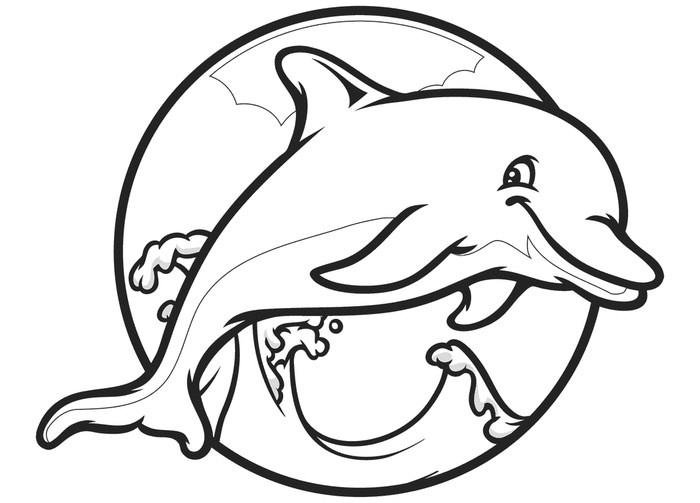 Dolphin Coloring Pages For Kids
 Dolphin Template Animal Templates