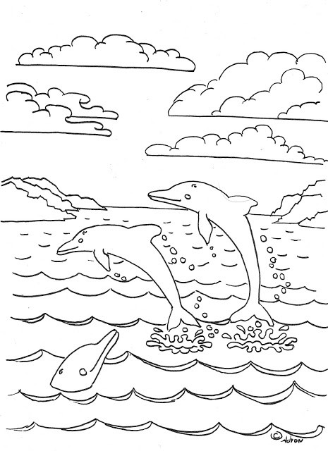 Dolphin Coloring Pages For Kids
 Coloring Pages for Kids by Mr Adron Dolphins Coloring