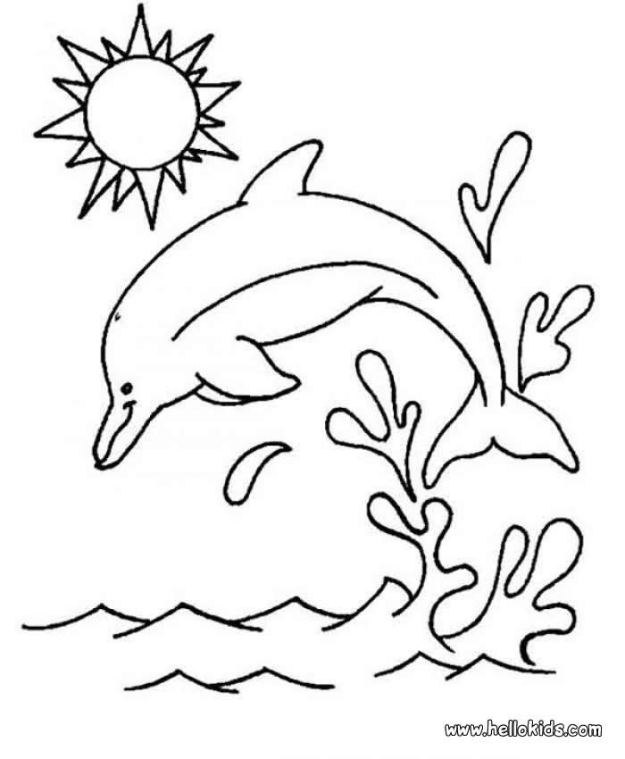 Dolphin Printable Coloring Pages
 Happy dolphin coloring pages Hellokids