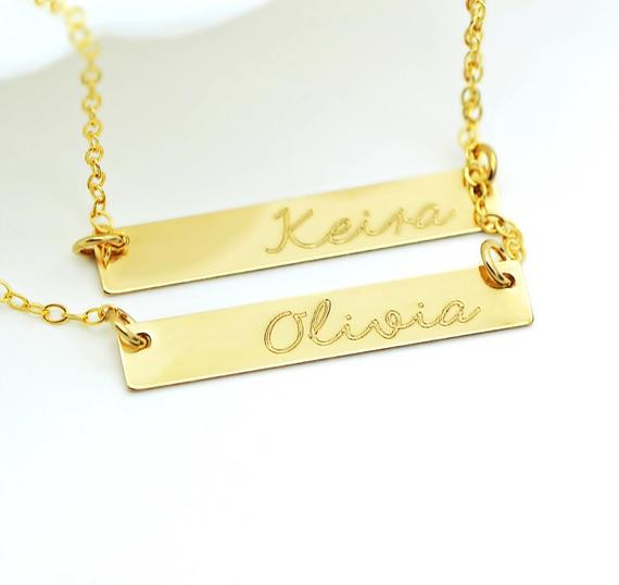 Double Bar Necklace
 Layered Bar Necklace Double Bar Two Bar Necklace by