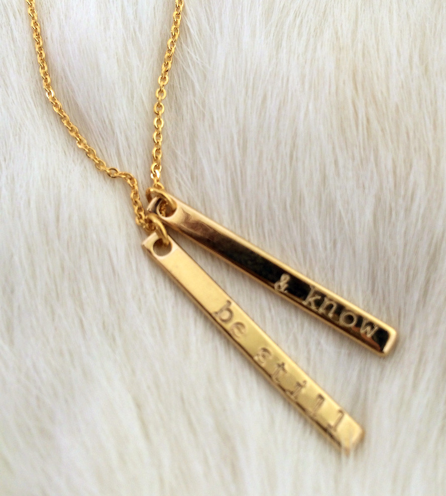 Double Bar Necklace
 Be Still & Know Double Bar Necklace