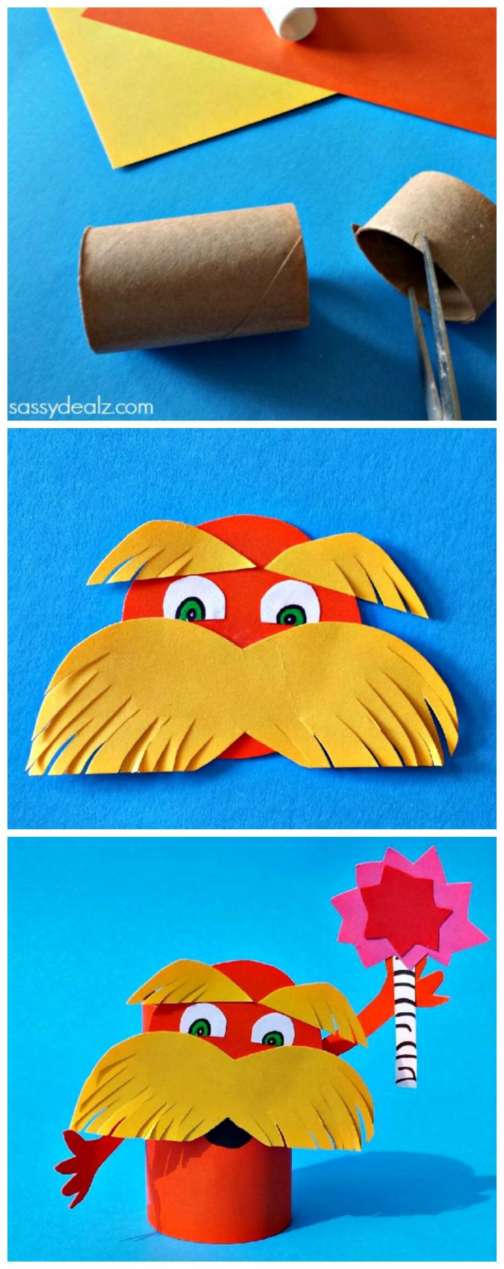 Dr Seuss Craft Ideas For Preschoolers
 Lorax Toilet Paper Roll Craft For Kids Dr Suess