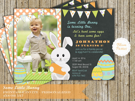 Easter Birthday Party Ideas For Boys
 Some little bunny birthday invitation Easter 1st birthday