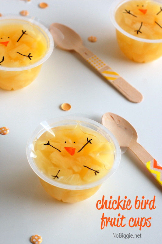 Easter Snack Ideas Party
 Pineapple fruit cup Easter chicks