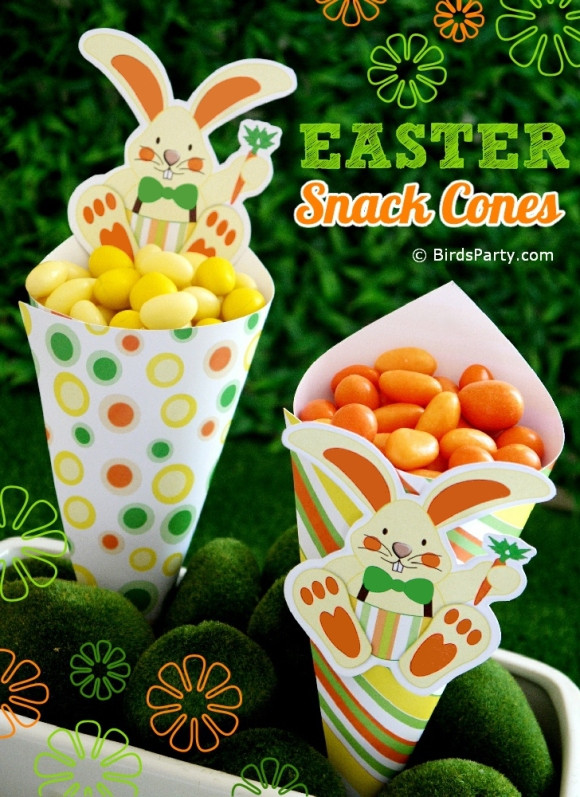 Easter Snack Ideas Party
 DIY Easter Bunny Snack Cones Tutorial Party Ideas