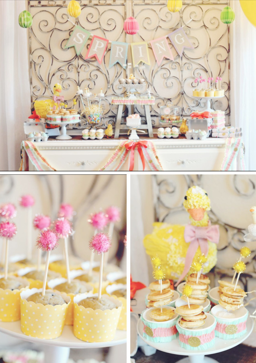 Easter Theme Party Ideas
 Kara s Party Ideas Little Duckling Duck Easter Spring Girl