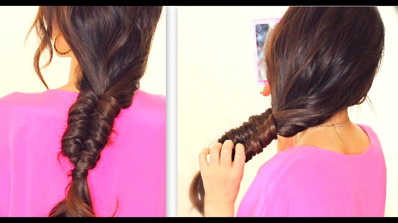 Easy Hairstyles For Long Hair For School
 STITCH" FISHTAIL BRAID TUTORIAL