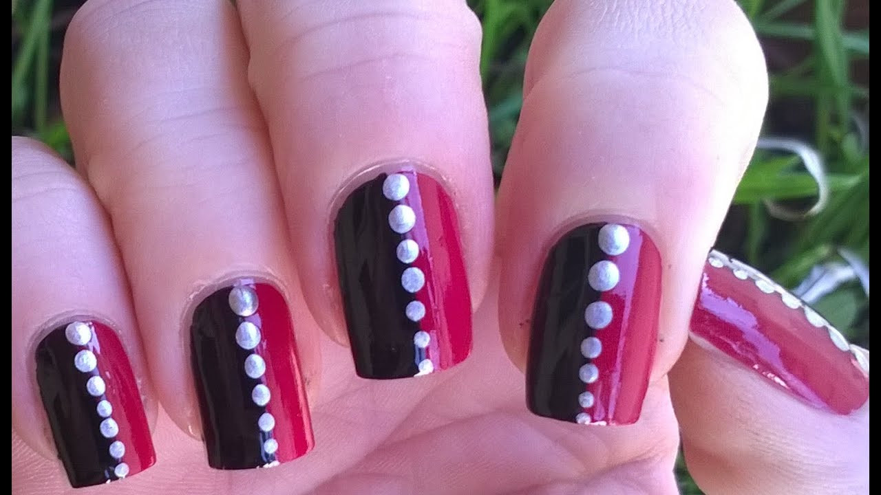 Easy Nail Design Ideas
 Easy nail art designs 1 DIY Pretty black & pink