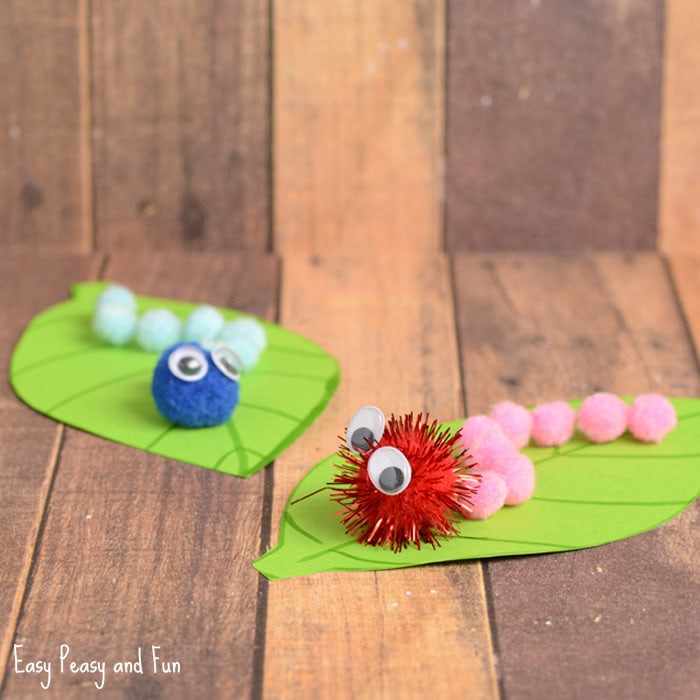 Easy Spring Crafts For Preschoolers
 Caterpillar Pom Pom Craft Spring Craft Ideas Easy