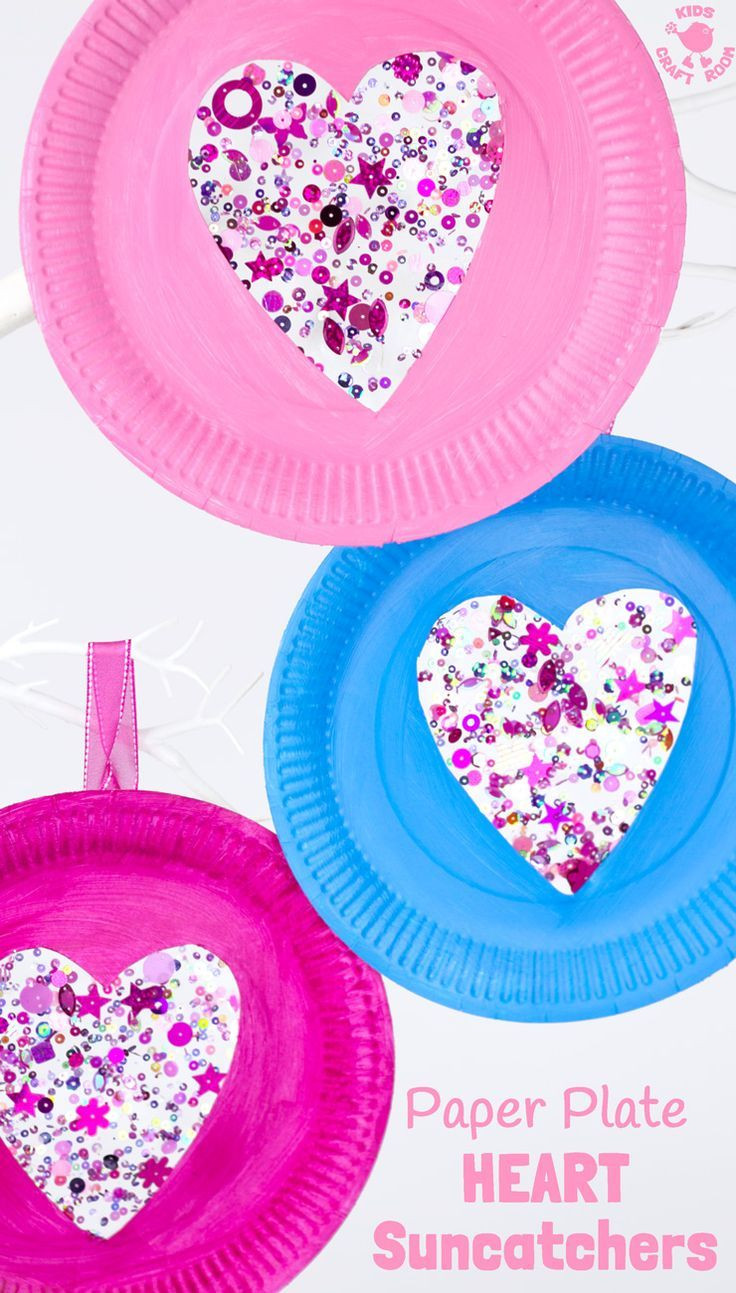 Easy Valentine Crafts For Preschoolers
 Paper Plate Heart Suncatcher