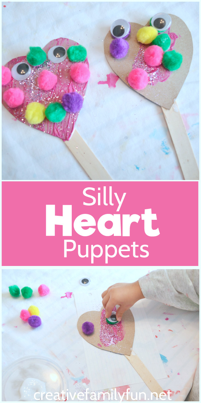 Easy Valentine Crafts For Preschoolers
 Silly Heart Puppets Creative Family Fun
