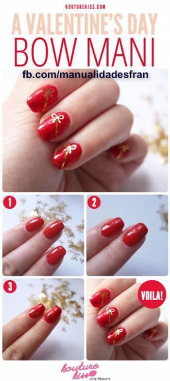 Easy Valentine Nail Designs
 Very Easy Valentine s Day Nail Art Tutorials 2014 For