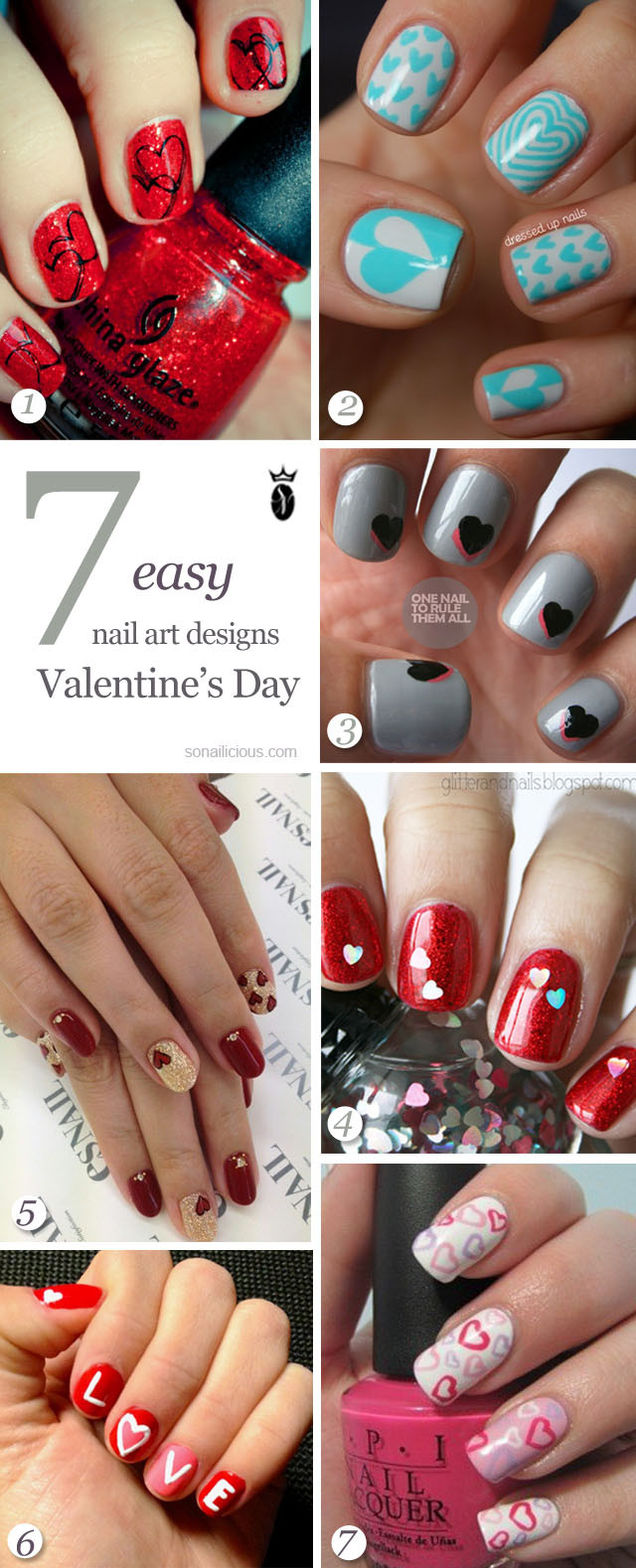 Easy Valentine Nail Designs
 Valentine s Day nails 7 easy nail designs